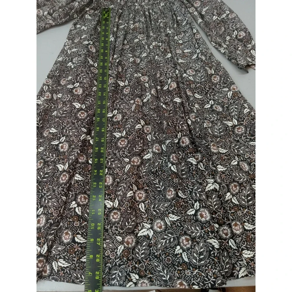 J.Jill Prairie Long Sleeve Maxi Dress Floral Lace Trim Cottagecore Vintage Small
